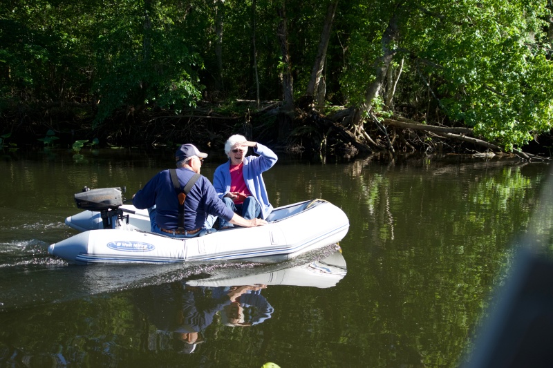 CA and Bettie in the dinghy.