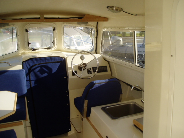 cabin, facing helm