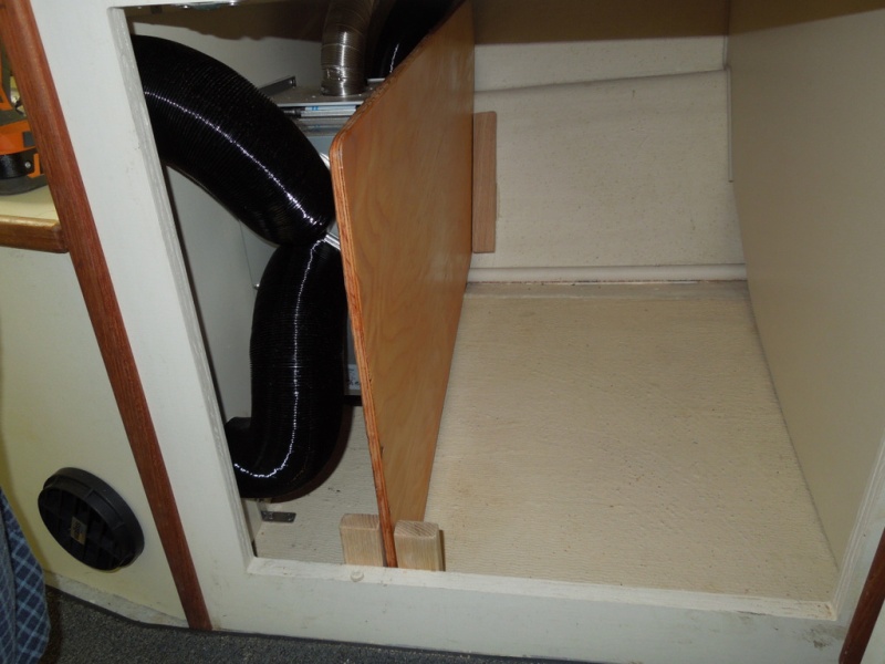 Cabinet divider, top support not installed yet.