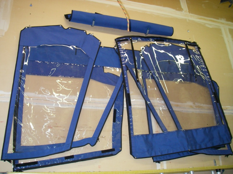 camper enclosure stored hung flat -no folds!