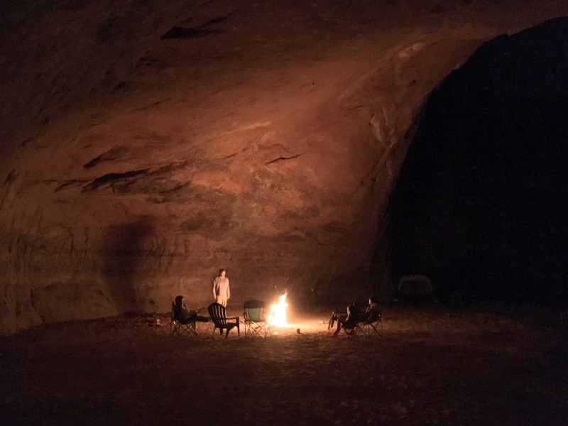 Campfire n the Davis Gulch alcove.