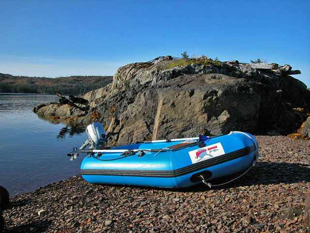 Cannery Ruins, McClure Bay, 10-14-06, my Alaska series dingy on the beach