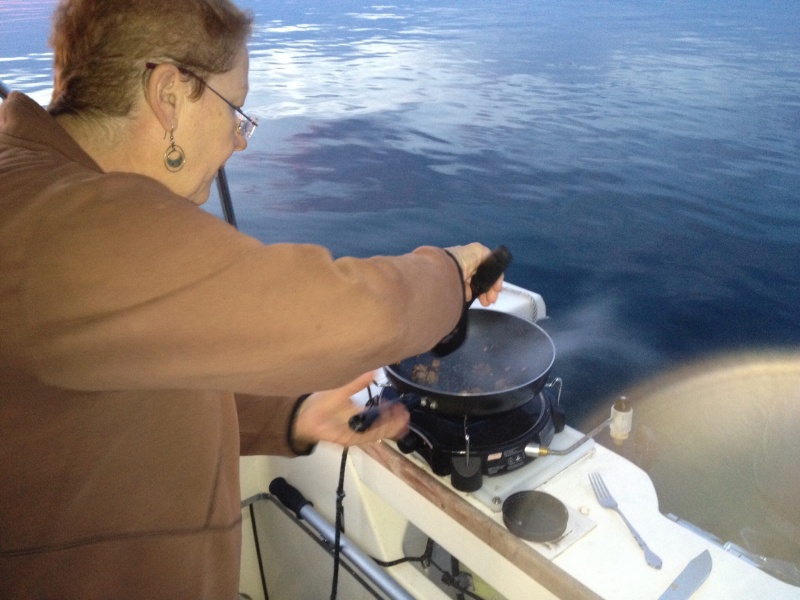 Carolyn on splash well stove