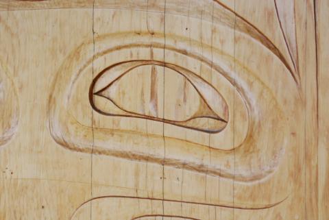Carved door at Mendenhall Glacier Visitor Center