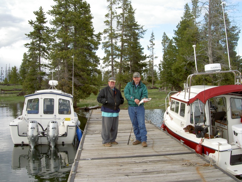 Catching fish from the dock at Eagle Bay