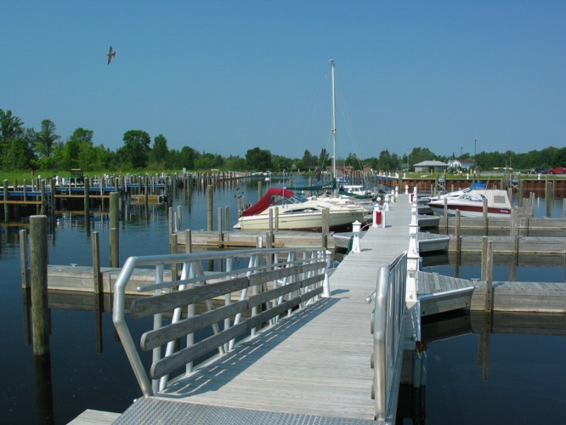 Cedar River Harbor, some low floating slips great for Dories as well as many slips for larger boats.