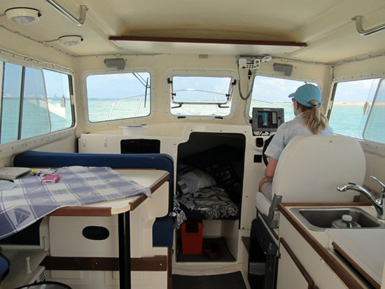 Checking out the boat after storage