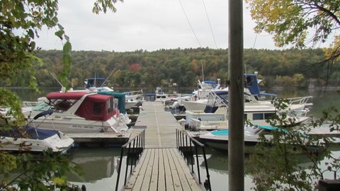 Chipman Point Marina at the southern portion of Lake Champlain if you look closely there is a black and white C-Dory 25' on the right hand side of the dock and our boat is out on the end.
