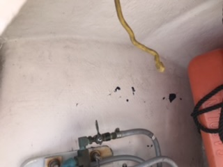 Chipped paint in cockpit