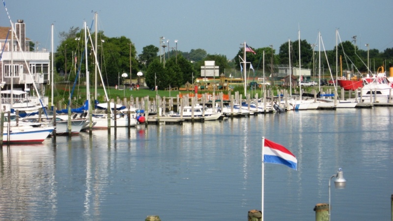 City of Lewes, DE, Canal Front Marina from the bridge