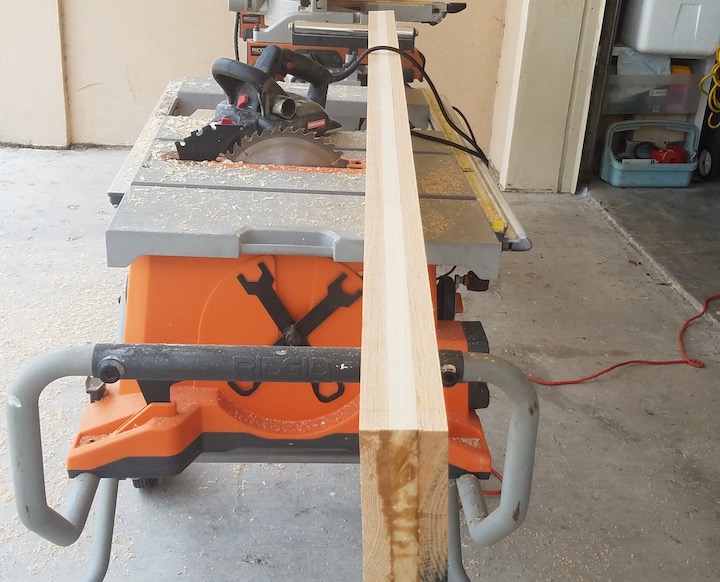 cleaned edge after couples passes with planer