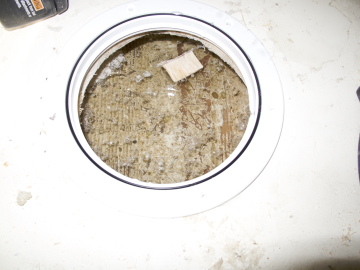 Close Up floating chip in hole