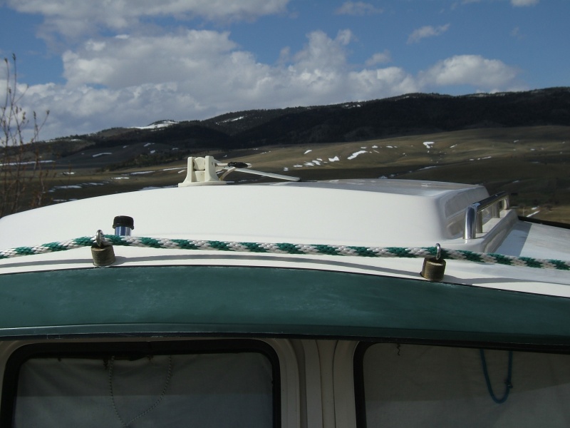 close up of rope with SS eye bolts and white oak pillars