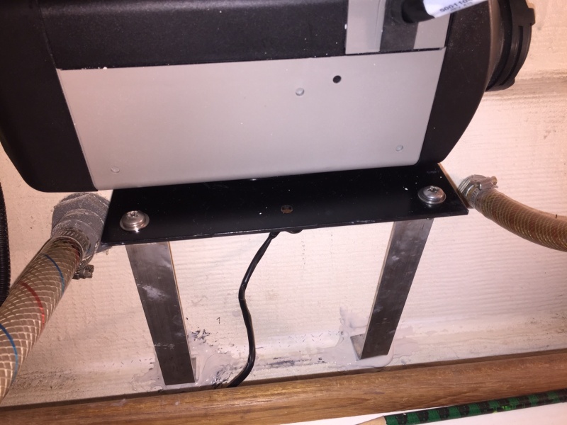 Closeup view of mounting plate with brackets.
