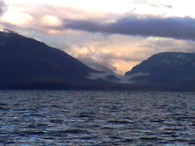 Cloud layers on Admiralty Island viewed from Stephens Passage