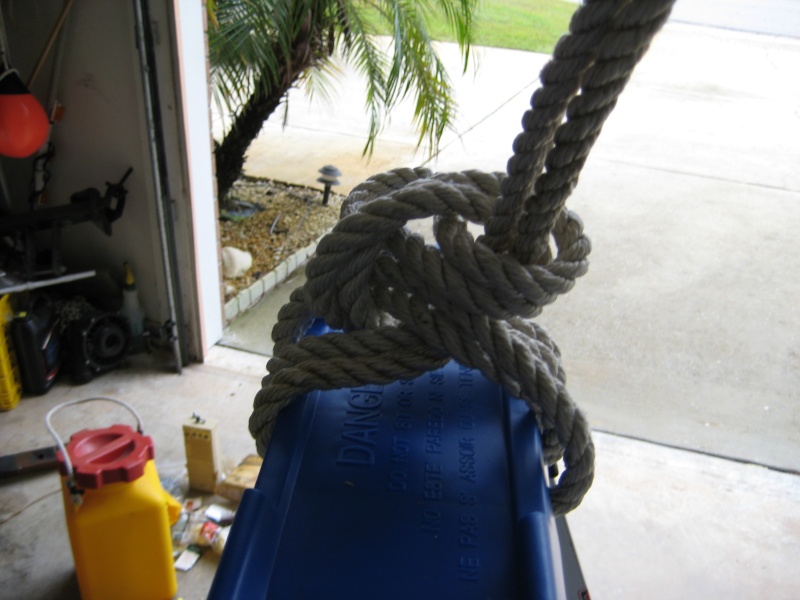 clove hitch, and then two half hitches over two lines