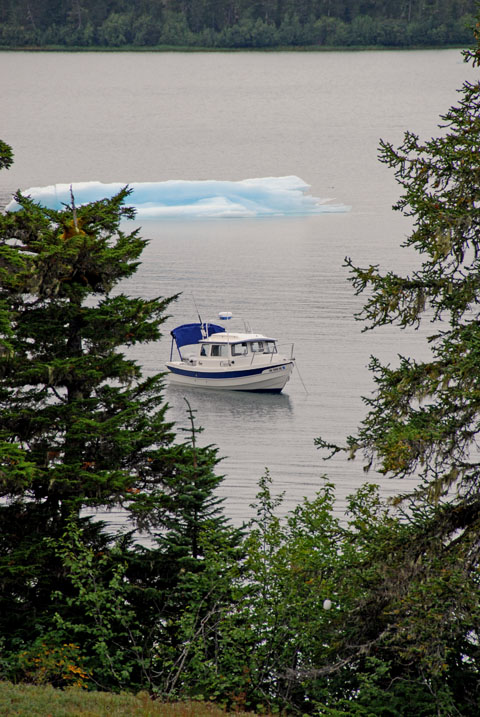 Coho at anchor at Growler Island.