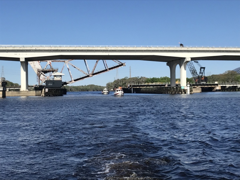 Coming under the Port of Sanford RR bridge