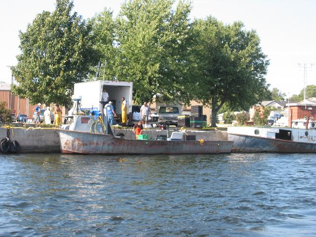 Commercial fishermen unloading a days catch.