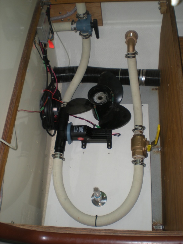Completed pluming and spare prop storage