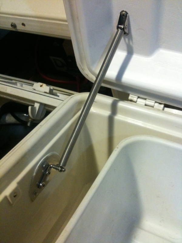 Cooler spring to hold top open.
