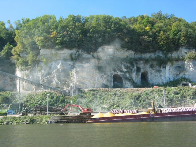 Corn barge, Tom's cave, note steam shovel for scale