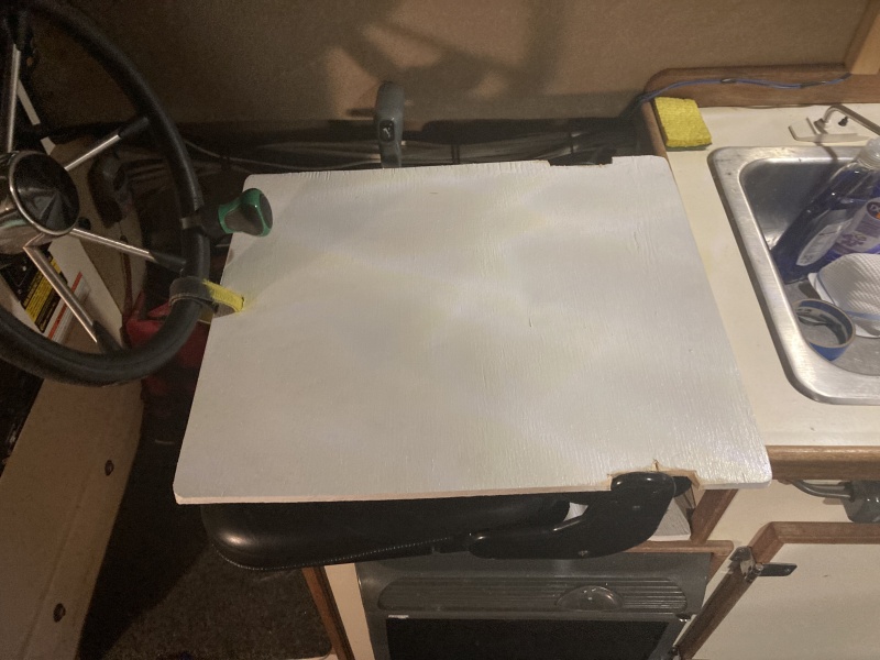 Counter space over captain?s chair