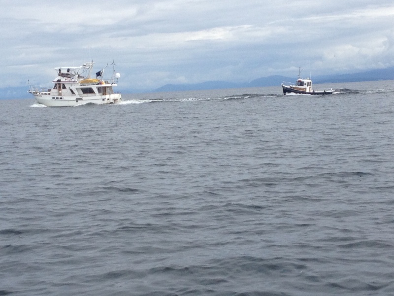 Crackerjack out of Sequim towing Ranger 21 in company with Ranger 31 "Trophy Wife" just out of picture