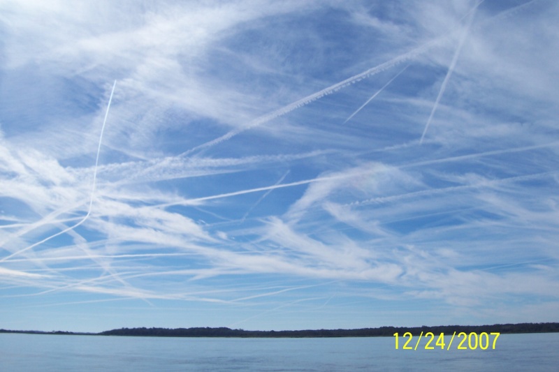 Crazy Sky.  Air traffic on Christmas eve was allowed access to military operation airspace. This is what it looked like over coastal Georgia.