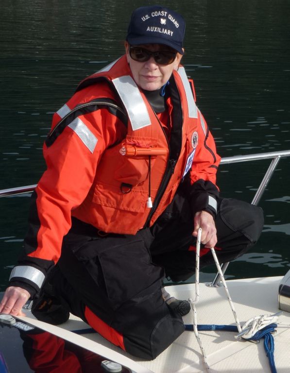 Crewmember handling forward lines