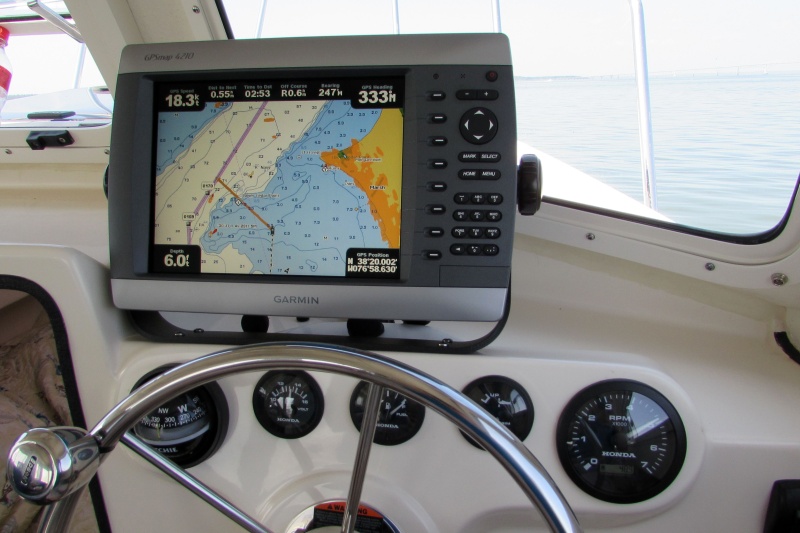 Cruising in calm conditions with two adults, full fuel, 17 inch prop at 4800 RPM yields about 18 knots.  Top speed 24.  We are off course per Range Boat instructions to avoid Dahlgren firing.