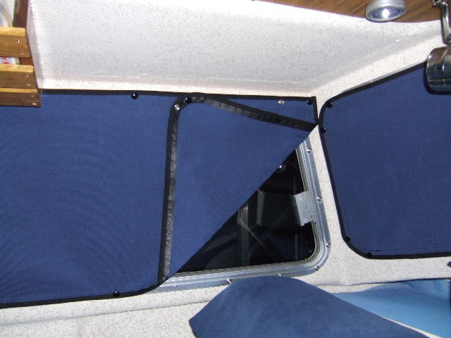 curtain snapped up for ventilation