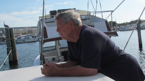 Dave looking at the charter boats catch