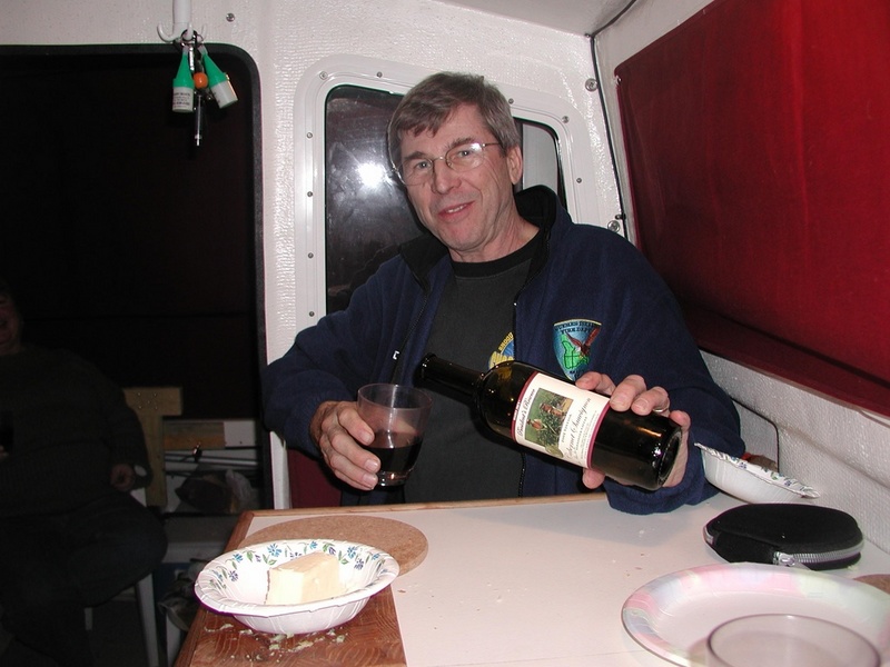 David on Daydream - Stuart Island, Prevost Harbor - 2-21-04