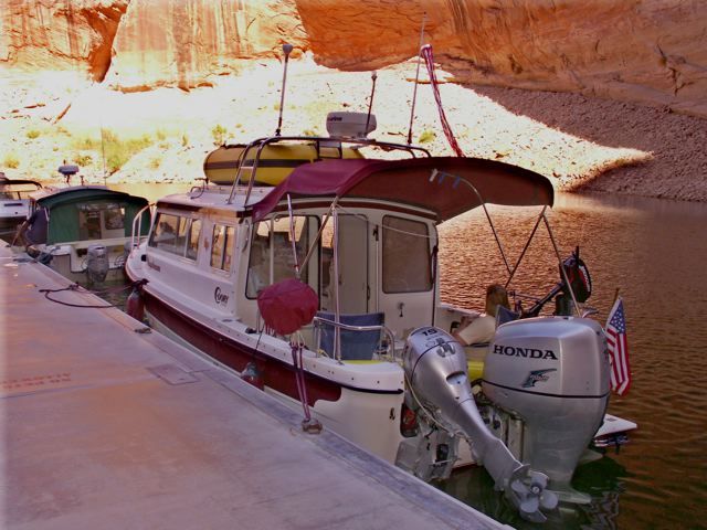 Daydream at Dock at Rainbow Bridge in Forbidding Canyon 9-19-08