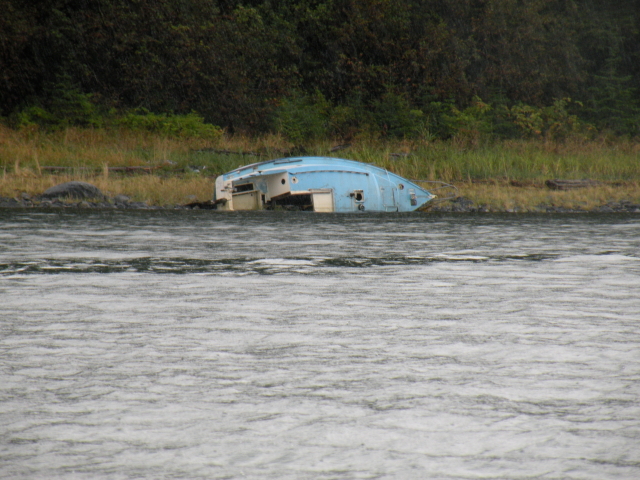 Derelict sailboat on Admiralty Island
