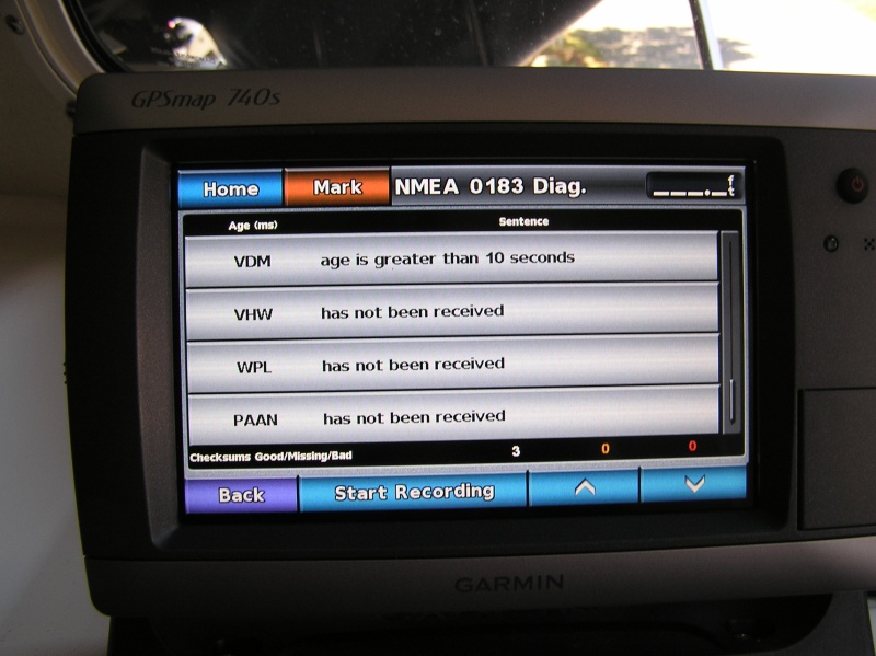 Diagnostic screen
