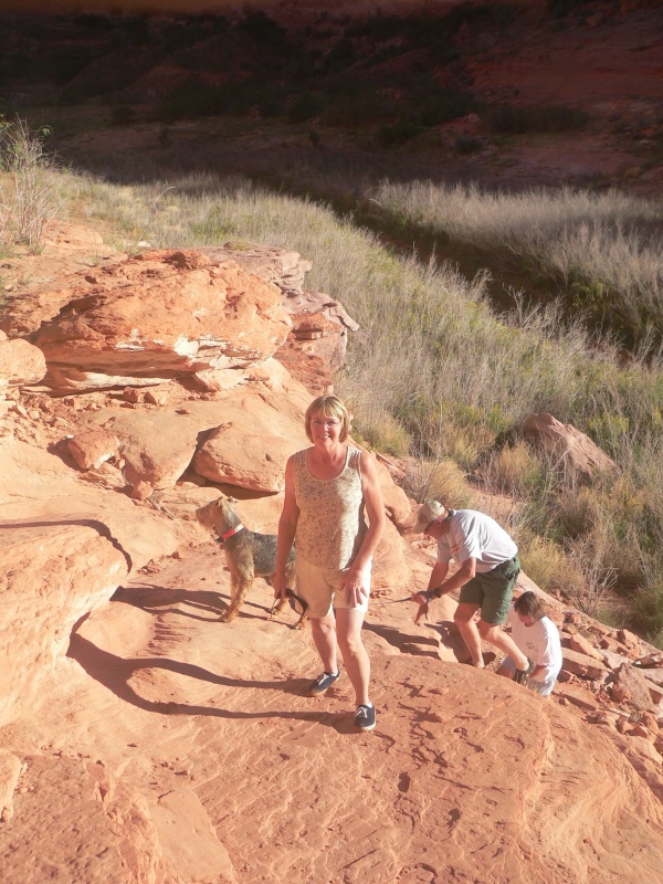 Diane, Nick and Marcia making the steep climb up to the Indian Ruins
