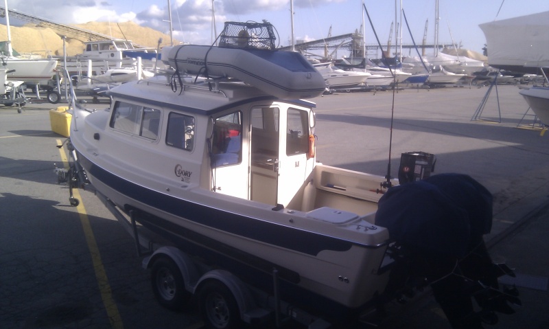 Dingy on the racks... ready to go.