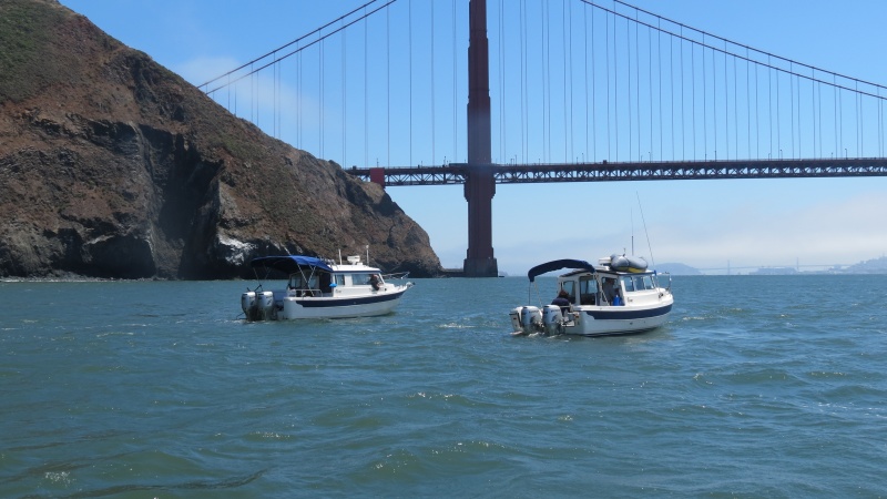 Dinner Belle II and Sea Queen, under the Golden Gate Bridge.