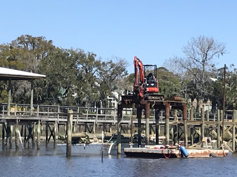 Dock installation. South end of Amelia Island.