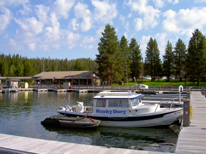 docked at Bridge Bay Marina Yellowstone Lake