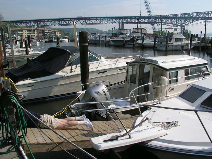 Docked at the Newburg Yacht Club.  They have a great restaurant!