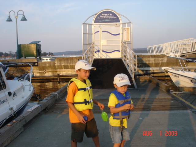 Dominic & Griffin show
off their new C-Dory hats