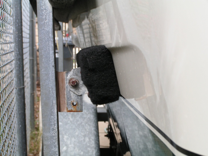 (Dora~Jean) Port side "cheek block" mounted to rear vertical strut of side bunk.