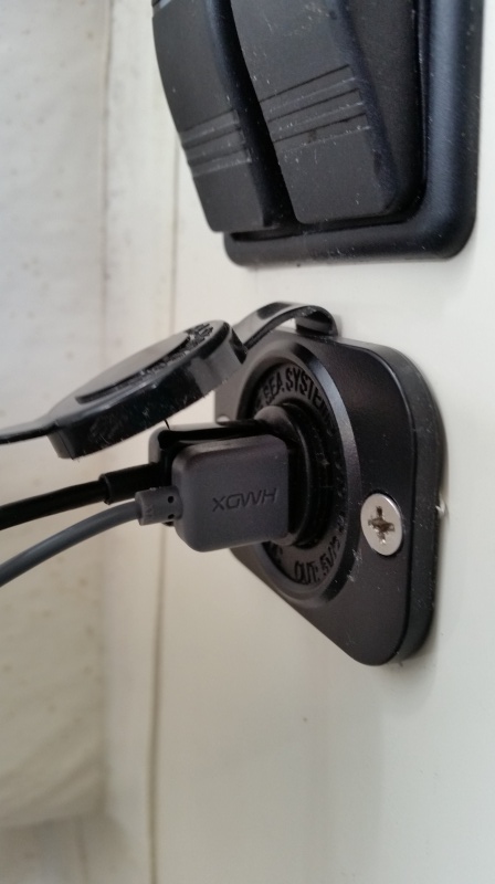 Double USB port for phone and tablet charging.