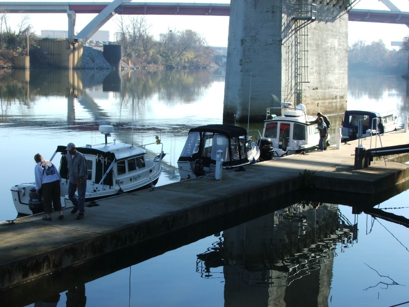 Downtown Nashville docks left to right Foggy Dew"Rick & Donna", C-Byrd "Pat and Roger", C-Pearl "Jeff & Cathy", Gypsy "Mike & Brenda"