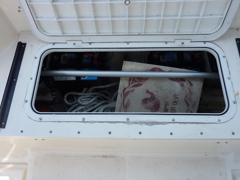 Dry storage for items needed on deck.