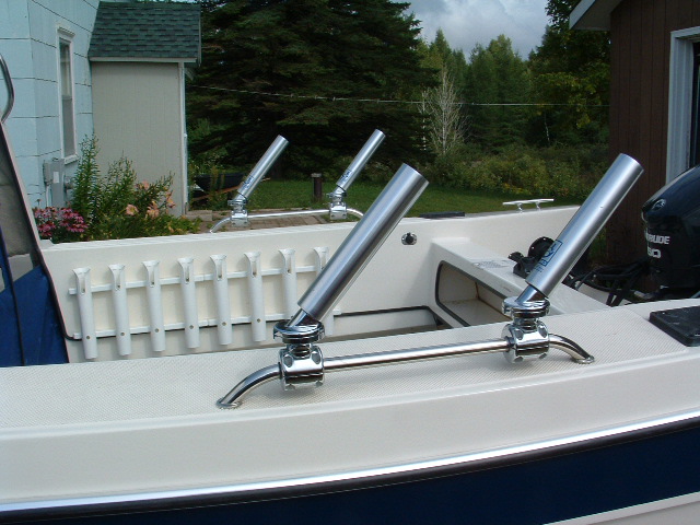 Du-Bro rod holders mounted on 24" by 3/4" Rail.