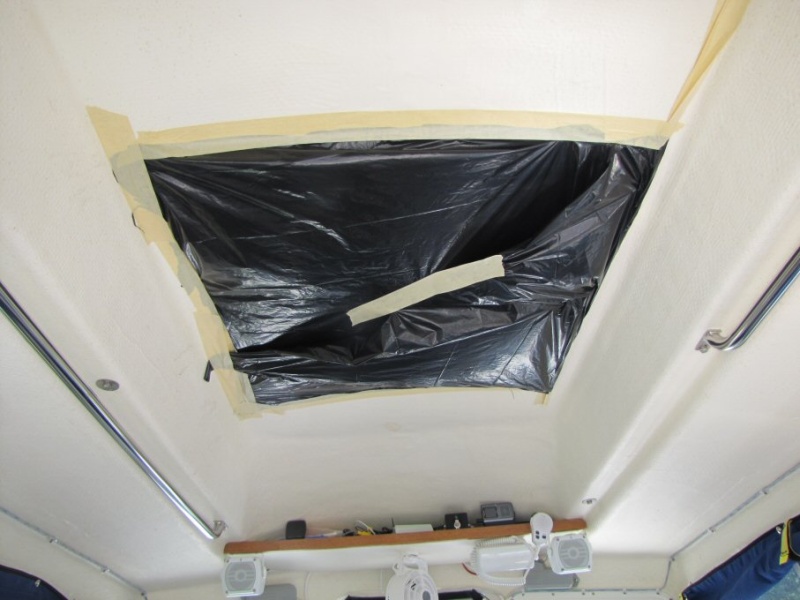 Dust collector in place prior to cutting roof